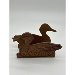 Wooden Duck Napkin Holder Inspirations House Walworth WI Carved Rustic Farmhouse